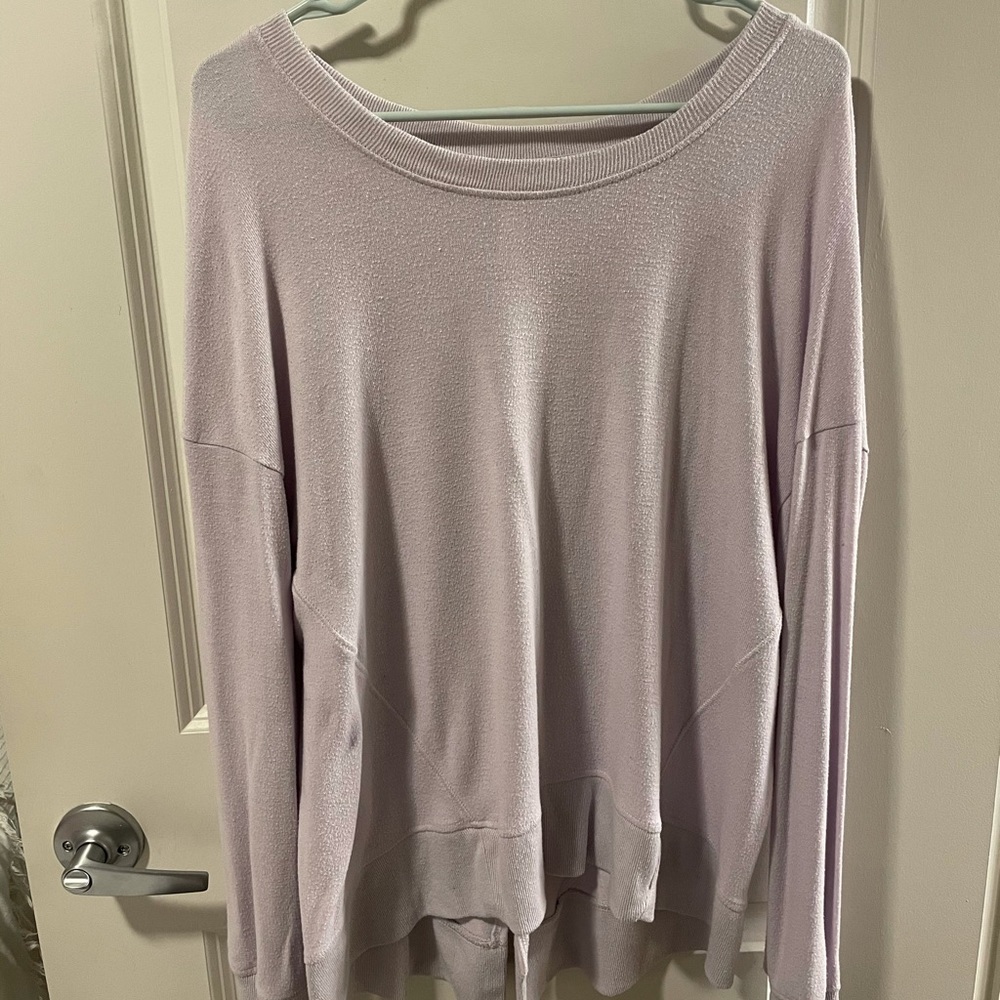 Lilac/lavender Athleisure Long Sleeve Top